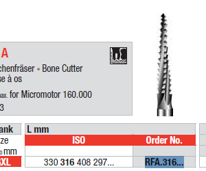 BUR FG-XL SURGICAL RFA 1.6 BONE CUTTER 1pcs EDENTA