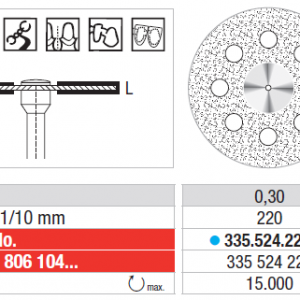 DIAMOND DISC 335 DSP STD FLEX  22X0.3mm EDENTA
