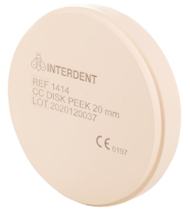 BLOCK OPEN PEEK DISC WHITE 12mm INTERDENT