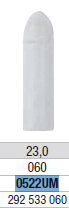 RUBBER WHEEL WHITE BARREL POINTED 6mm INTRAPOL 100pcs