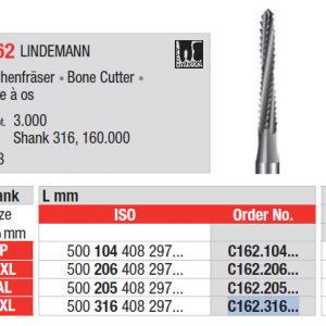 BUR FG-XL SURGICAL C162S 1.6 LINDEMANN BONE CUTTER 1pcs EDENTA