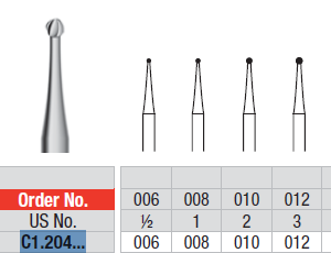 BUR RA C1 0.21 ROUND P-CUT 1pcs
