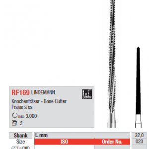 BUR HPXL SURGICAL RF169 2.3 LINDEMANN BONE CUTTER 1pcs EDENTA