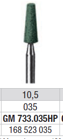 ABRASIVE MOUNTED STONES GREEN 12pcs EDENTA