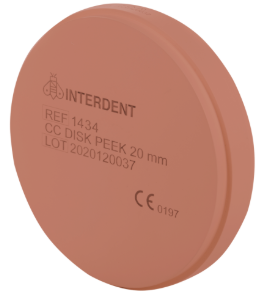 BLOCK OPEN PEEK DISC PINK 20mm INTERDENT